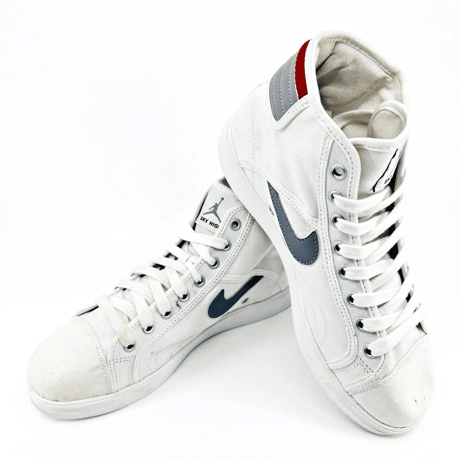 Jordan Sky High Canvas White Varsity Red Cement Mens Sneakers